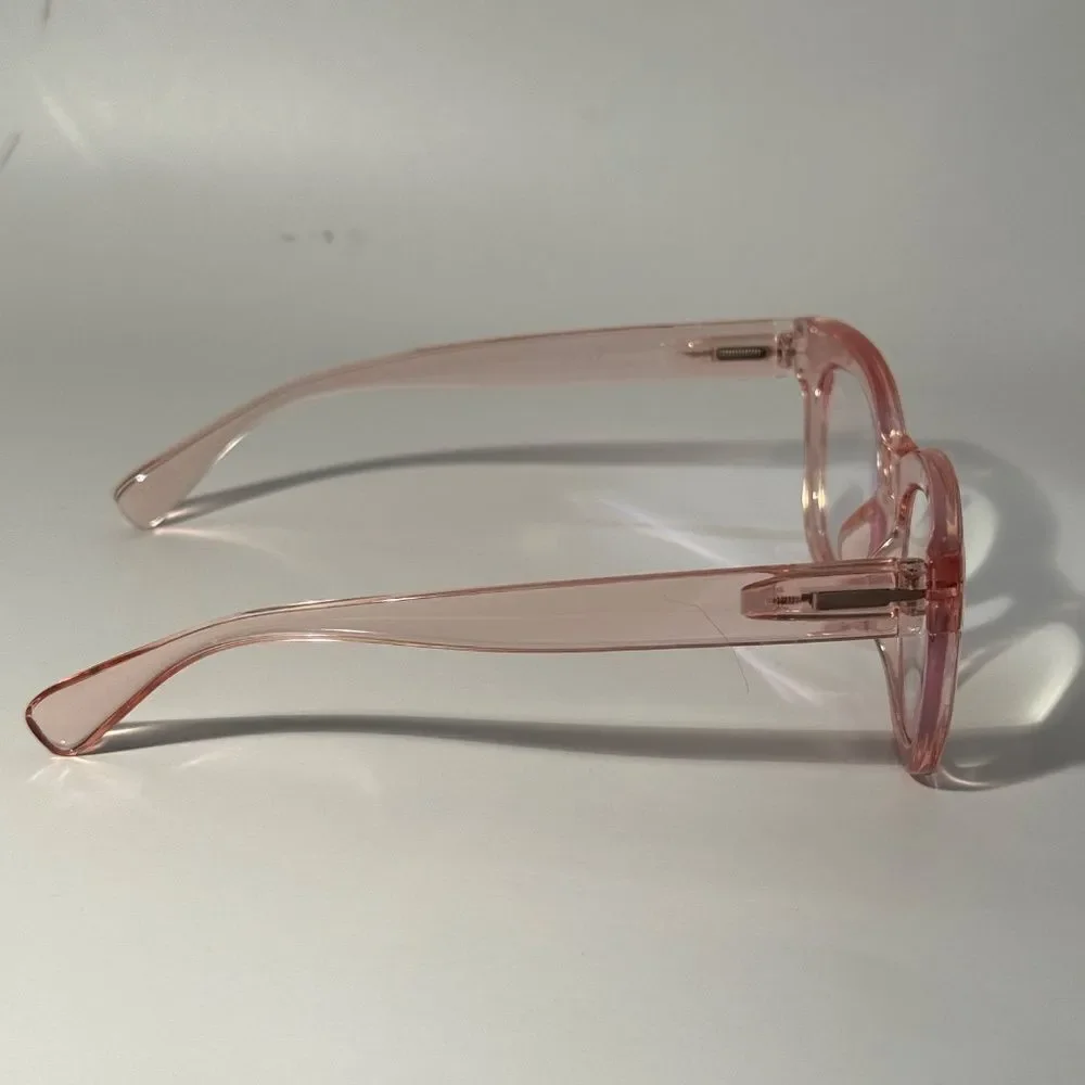 1563 Mona Reading Glasses 1.25 Pink Taupe Readers Rounded Square Frame NWT